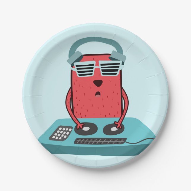 Music DJ Mixer School Band Cool Musician Art Pappteller (Vorderseite)