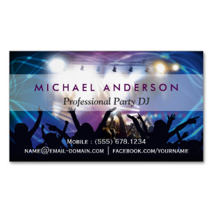 Music DJ Party Concert Planner - Modern stilvoll Magnetische Visitenkarte