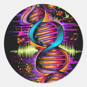 Music DNA Runder Aufkleber