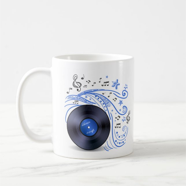 Music Doodle Vinyl Kaffeetasse (Links)