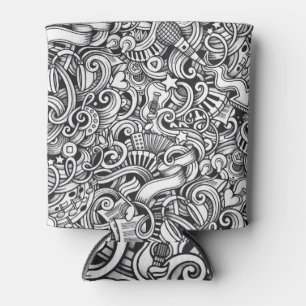 Music Doodles Vintager Hintergrund Dosenkühler