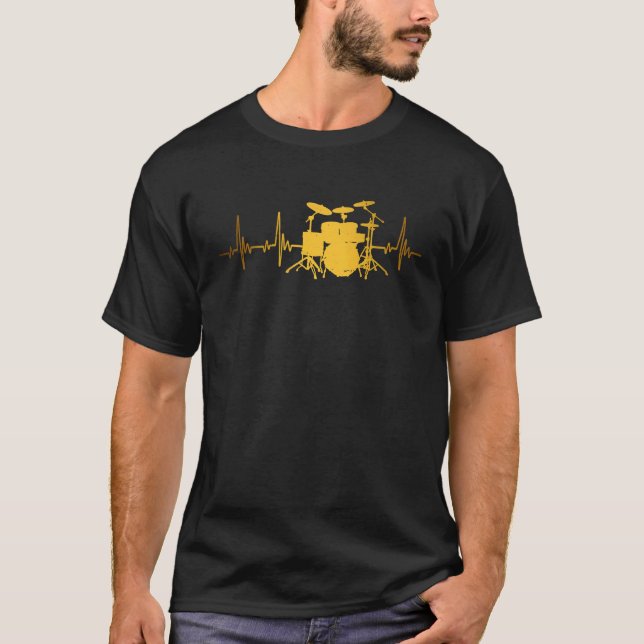 Music  Drum Heartbeat Drum Drummer Musician T-Shirt (Vorderseite)