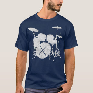 Music Drum Set mit Drum Sticks Silhouette T-Shirt