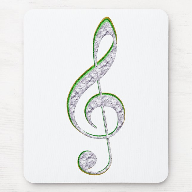MUSIC Emerald and Diamond Treble Clef Mousepad (Vorne)