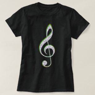 MUSIC Emerald and Diamond Treble Clef T-Shirt