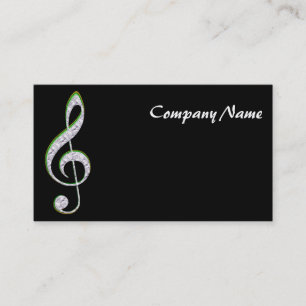 MUSIC Emerald and Diamond Treble Clef Visitenkarte
