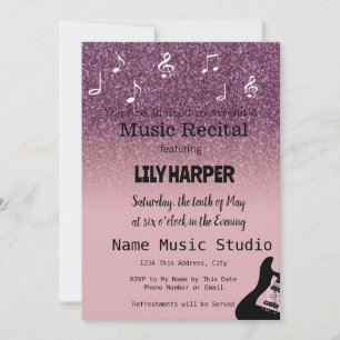 Music Erwägungsgrund Elegante Note Confetti Einlad Einladung