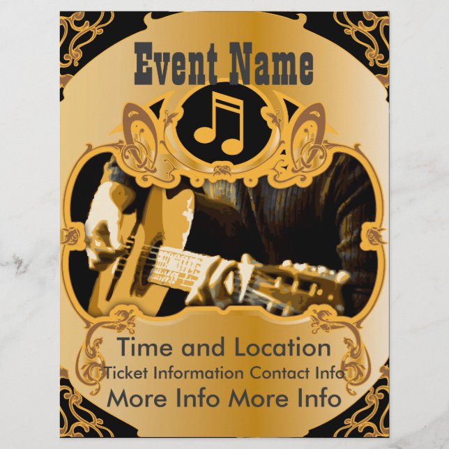 Music Event Vintag Gold Flyer (Vorne)