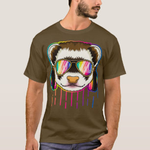 Music Ferret Dj mit Kopfhörern Musical Ferret Lov T-Shirt