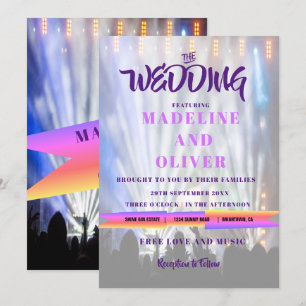 Music Festival Bright Lights Hochzeitseinladung Einladung