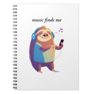 "Music Finds Me" - Musikvibes Design Notizblock
