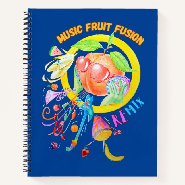 Music Frusion Fusion Designed Spiral Notebook Notizbuch (Vorderseite)
