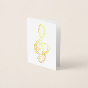 Music G Clef Foil Card Folienkarte