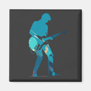 Music Gitarre Player Concept Fun Silhouette Style Magnet