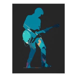 Music Gitarre Player Concept Fun Silhouette Style Poster
