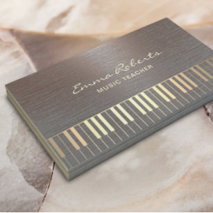 Music Gold Piano Musik Musik Stilvolles Kupfermeta Visitenkarte