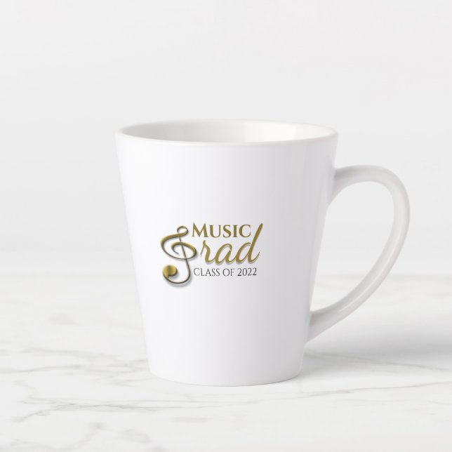 Music Grad Gold Treble Clef Graduate Singer Milchtasse (Rechts)