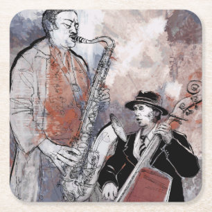 Music Graffiti Rechteckiger Pappuntersetzer