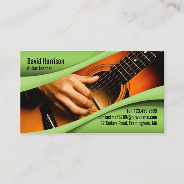 Music Guitar Business Card Visitenkarte (Vorderseite)
