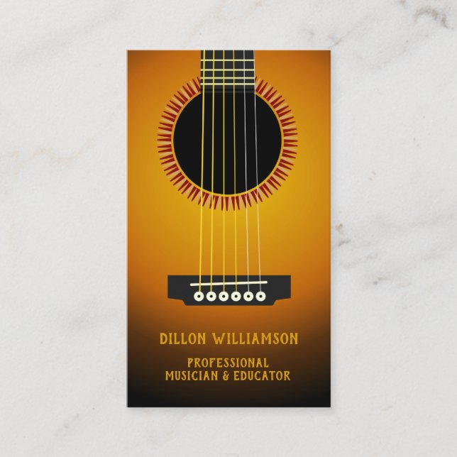 Music Guitar Business Card Visitenkarte (Vorderseite)