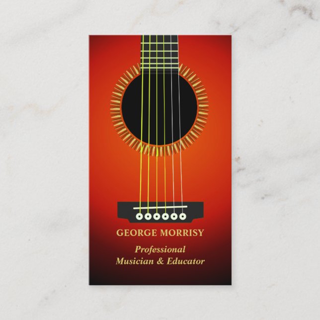 Music Guitar Business Card Visitenkarte (Vorderseite)