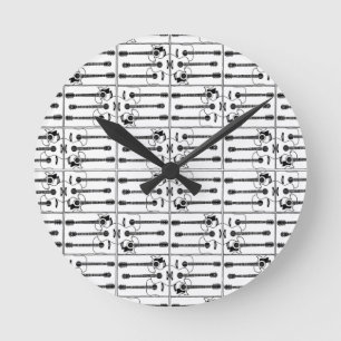 music, guitars runde wanduhr