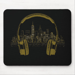 Music Headphone City Rhyme Wonderful Vibes Vector Mousepad