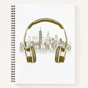 Music Headphone City Rhyme Wonderful Vibes Vector Notizbuch