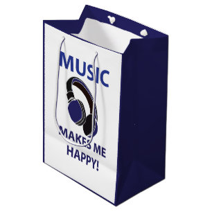 Music Headphone Music macht mich glücklich Musik Mittlere Geschenktüte