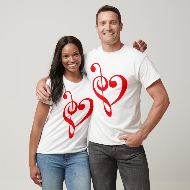 Music Heart Red T-Shirt (Unisex)