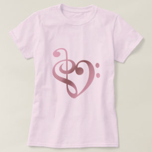 Music Heart Rose Gold in Liebe T-Shirt
