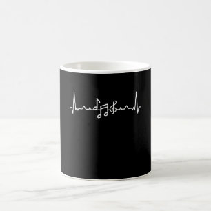 Music Heartbeat Band und Noten Geschenk Kaffeetasse