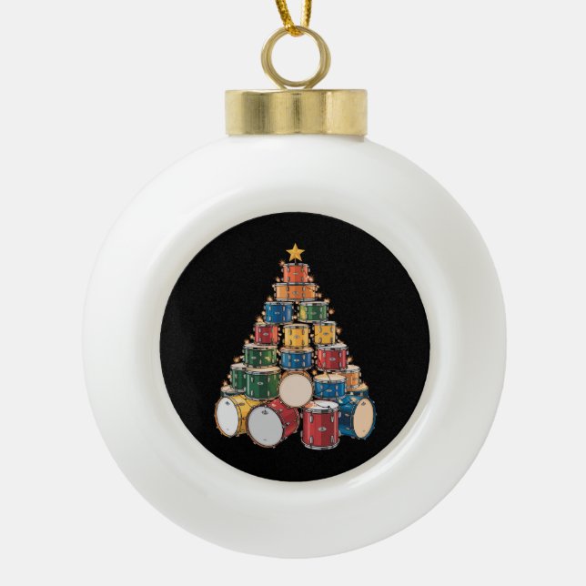 Music Holiday Drum Band Keramik Kugel-Ornament (Vorderseite)
