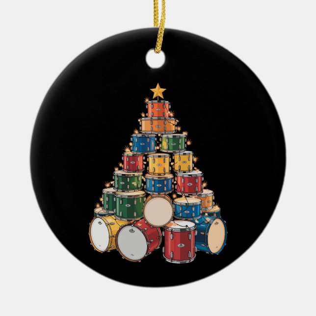 Music Holiday Drum Band Keramik Ornament (Vorne)