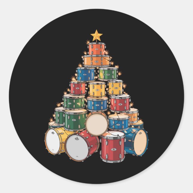Music Holiday Drum Band Runder Aufkleber (Vorderseite)