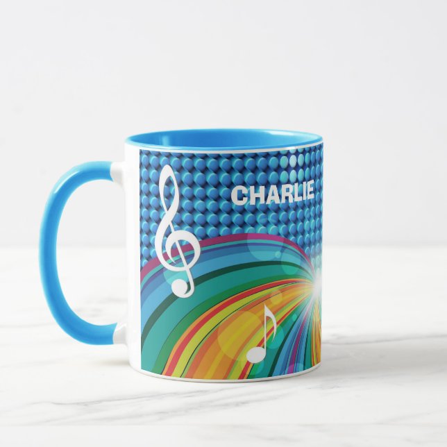 Music Illustration benutzerdefinierte Monogramm-Ta Tasse (Links)