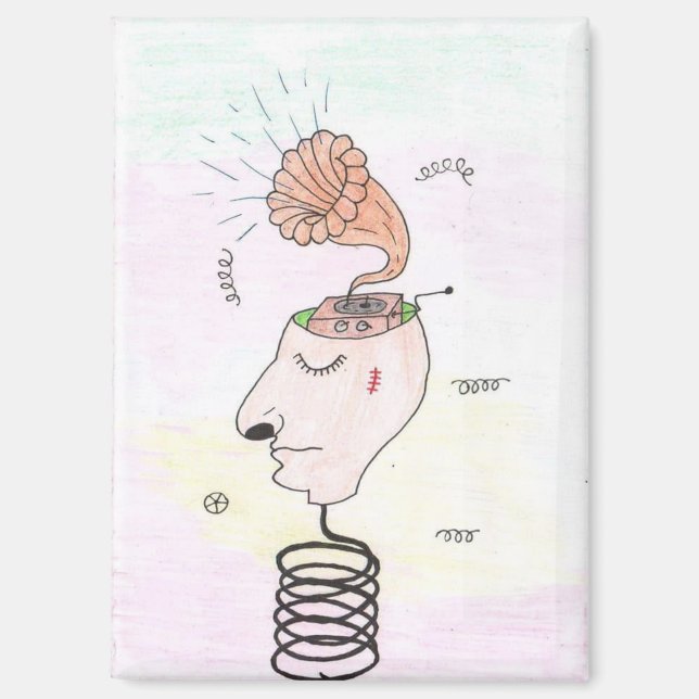 "Music in my head" Postcard Magnet (Vorderseite)