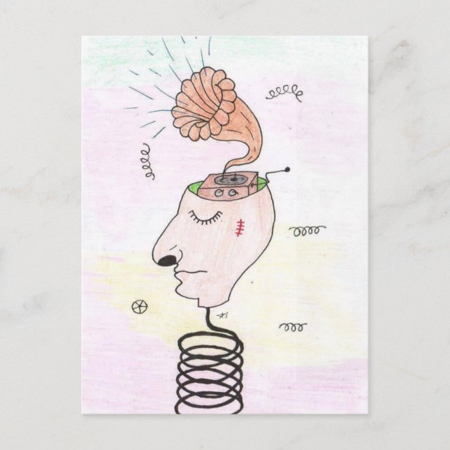 Music in my head postkarte (Vorderseite)
