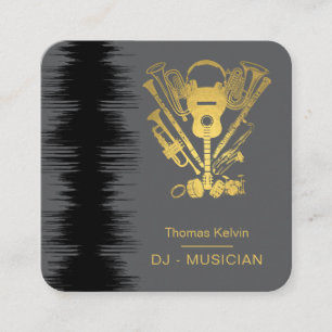 Music Instruments Event Organizer DJs Player Quadratische Visitenkarte
