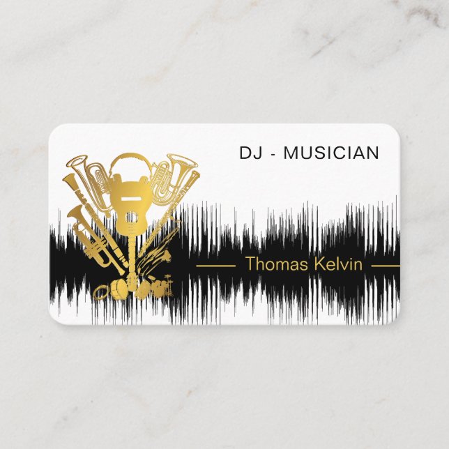 Music Instruments Event Organizer DJs Player Visitenkarte (Vorderseite)
