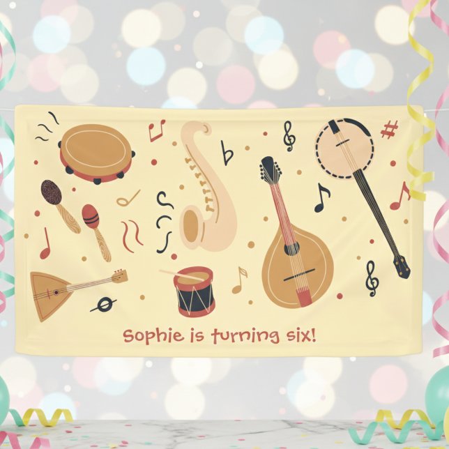 Music instruments kids birthday banner (Von Creator hochgeladen)