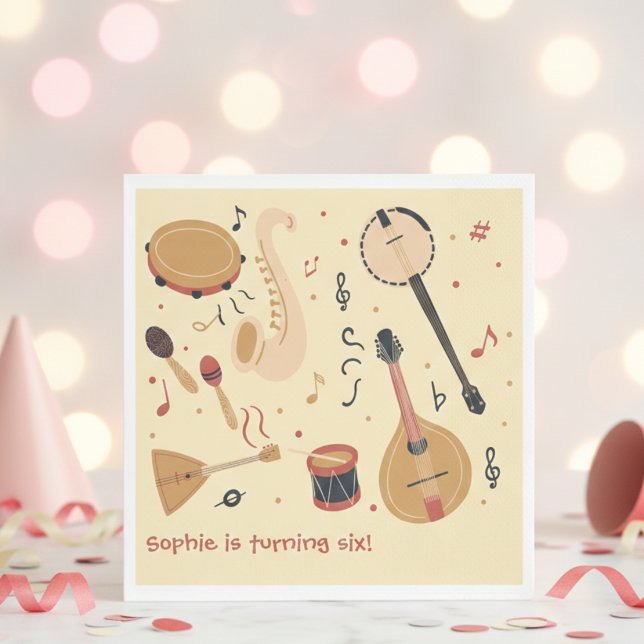 Music instruments kids birthday serviette (Von Creator hochgeladen)