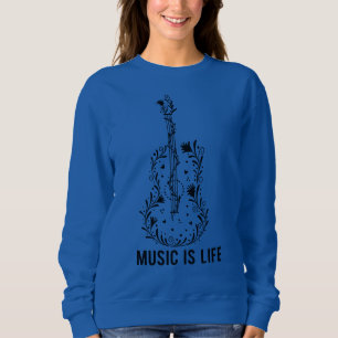 Music Is Life Instrument Art   Damen-Sweatshirt Sweatshirt