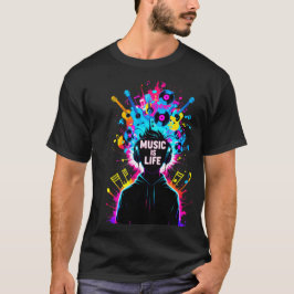 Music Is Life - Vibrant Abstract Musical Lover T-Shirt