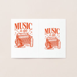 Music Is Life Vintage Design Folienkarte
