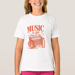 Music Is Life Vintage Design T-Shirt