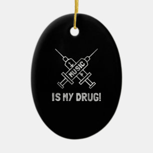 Music Is My Drug - Love Music - Straight Edge Keramikornament