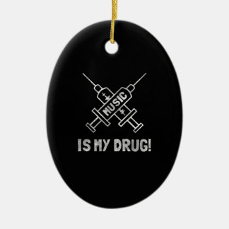 Music Is My Drug - Love Music - Straight Edge Keramikornament