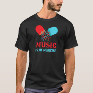 Music Is My Medicine Musical Addicted Notes Pill V T-Shirt