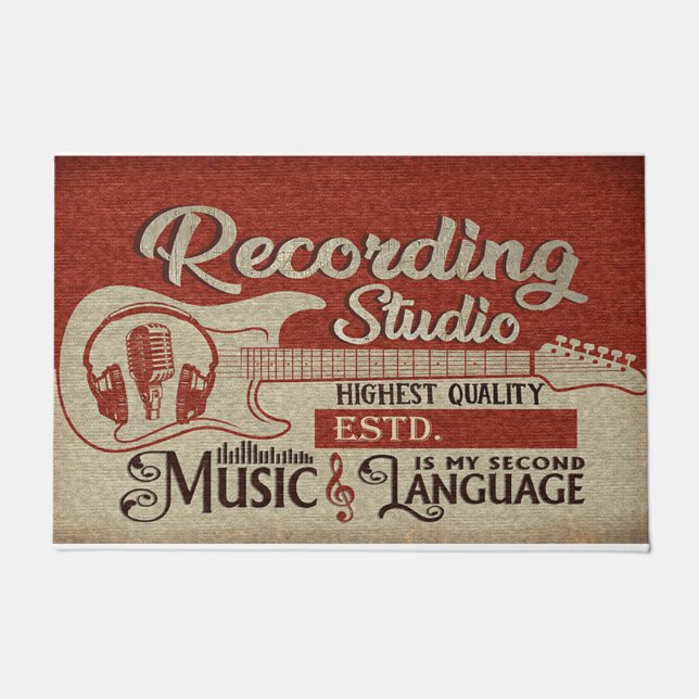 Music Is My Second Language Mat, Studio Decor Fußmatte (Vorderseite)